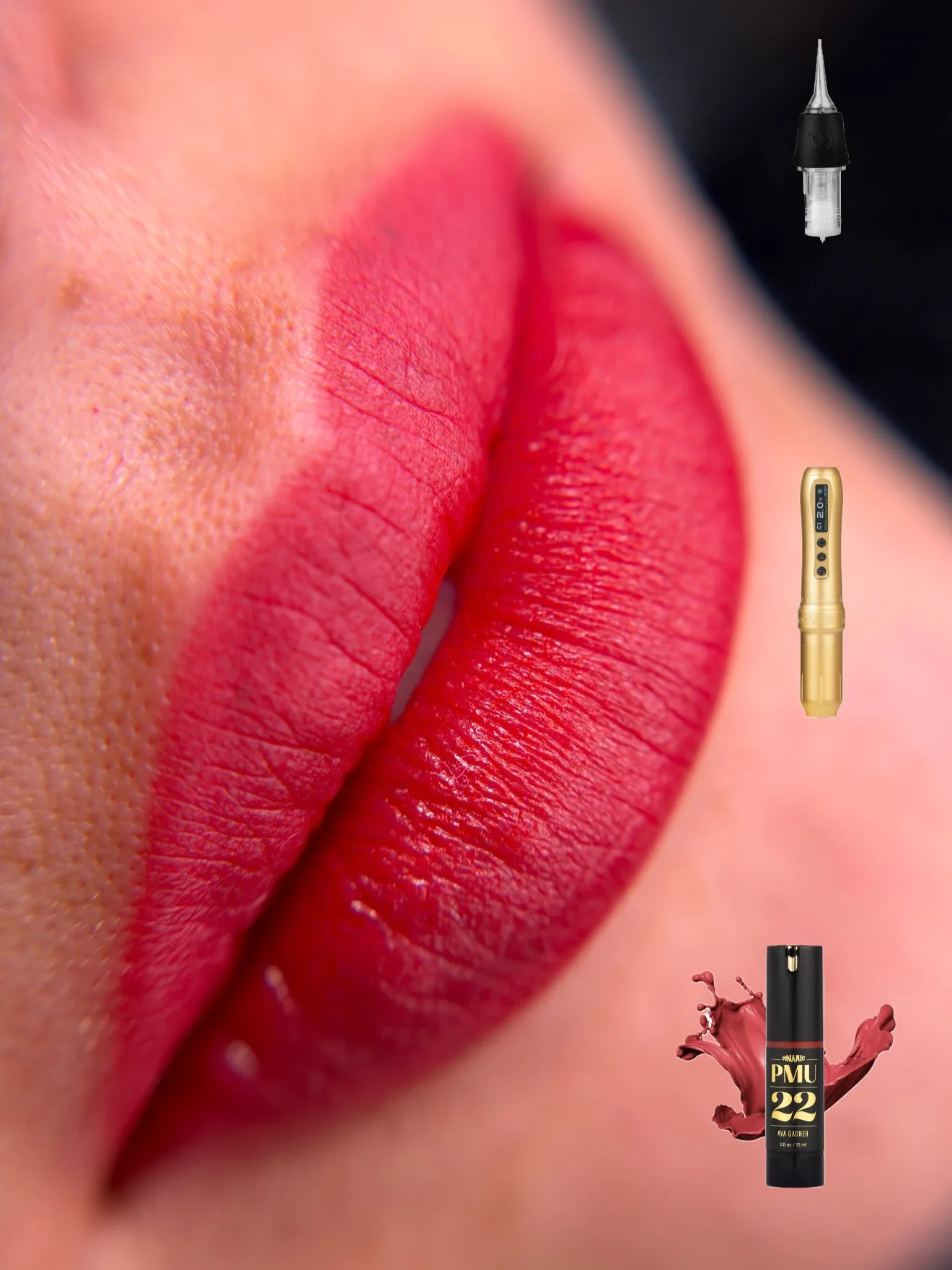 Resultado de micropigmentación de labios